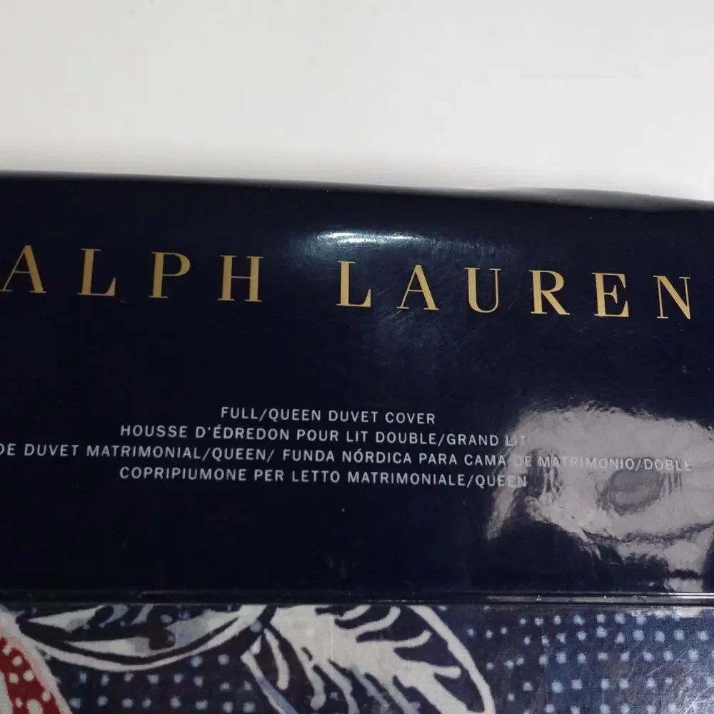 New Ralph Lauren Mirabelle Duvet Cover Full/Queen 92x96 Navy Blue Floral Paisley